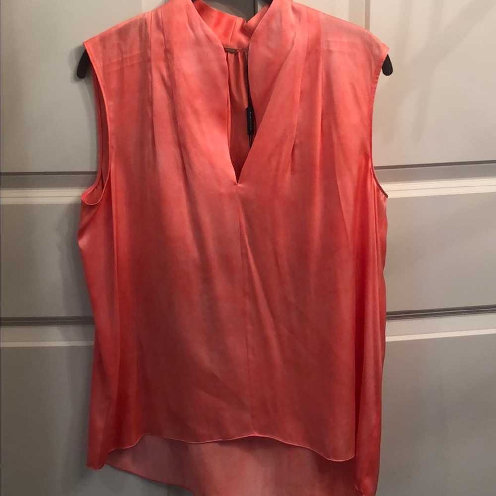 Ellie Tahiti gorgeous coral silk top NWT